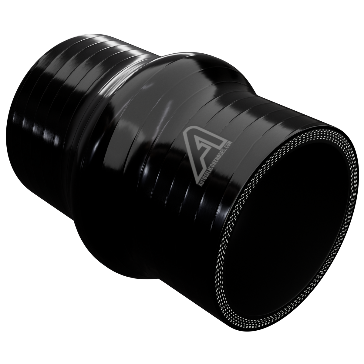 Reinforced Silicone Hump Hose – 2.00" ID, 4" Length, 4-Ply, Glossy Black (VX)