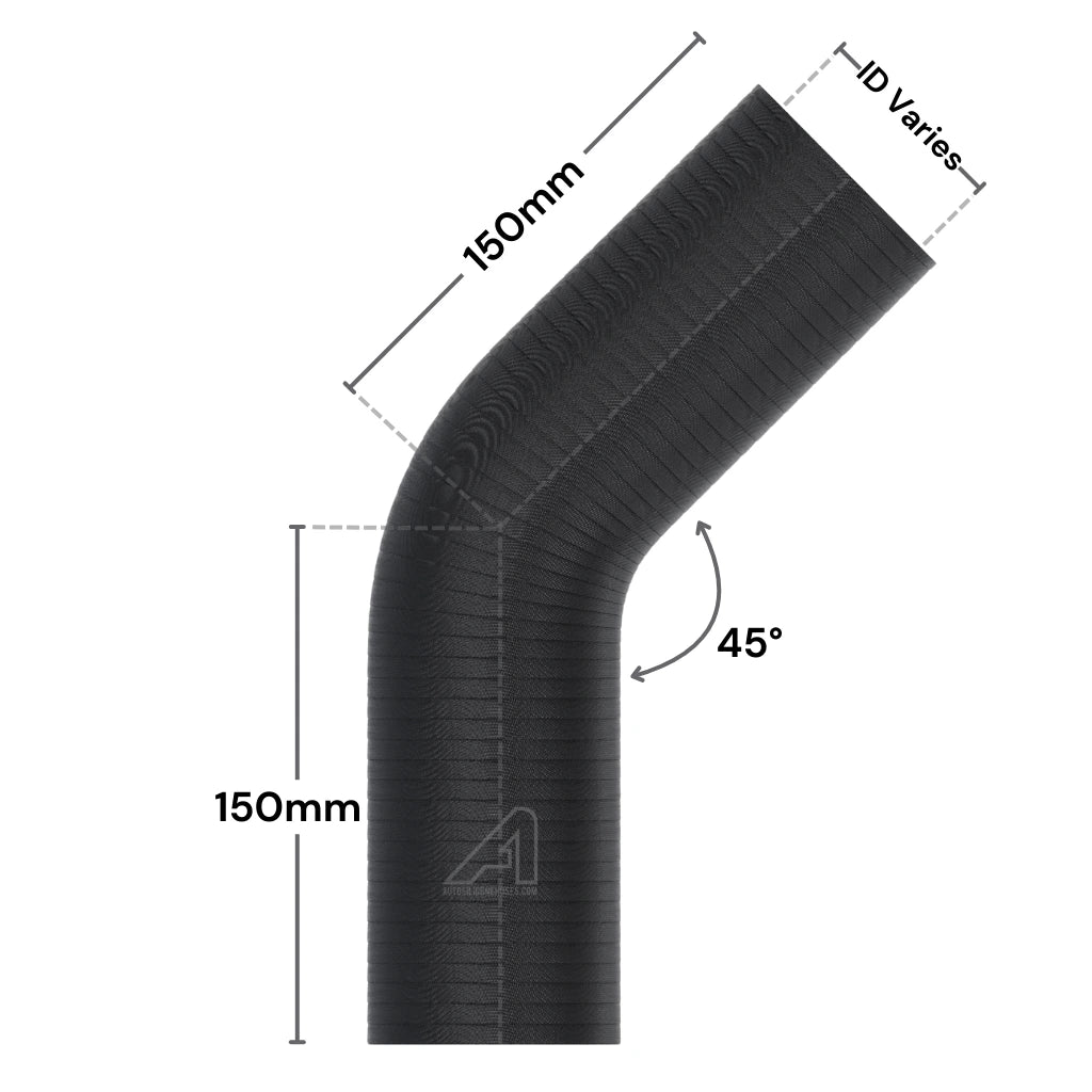 Silicone Wrapped Fuel & Oil 45 Degree Elbow