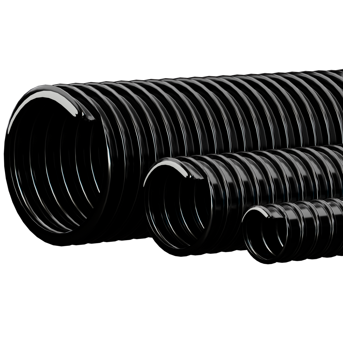 Black Corrugated Flexible PVC Pond Hose Hoses UK